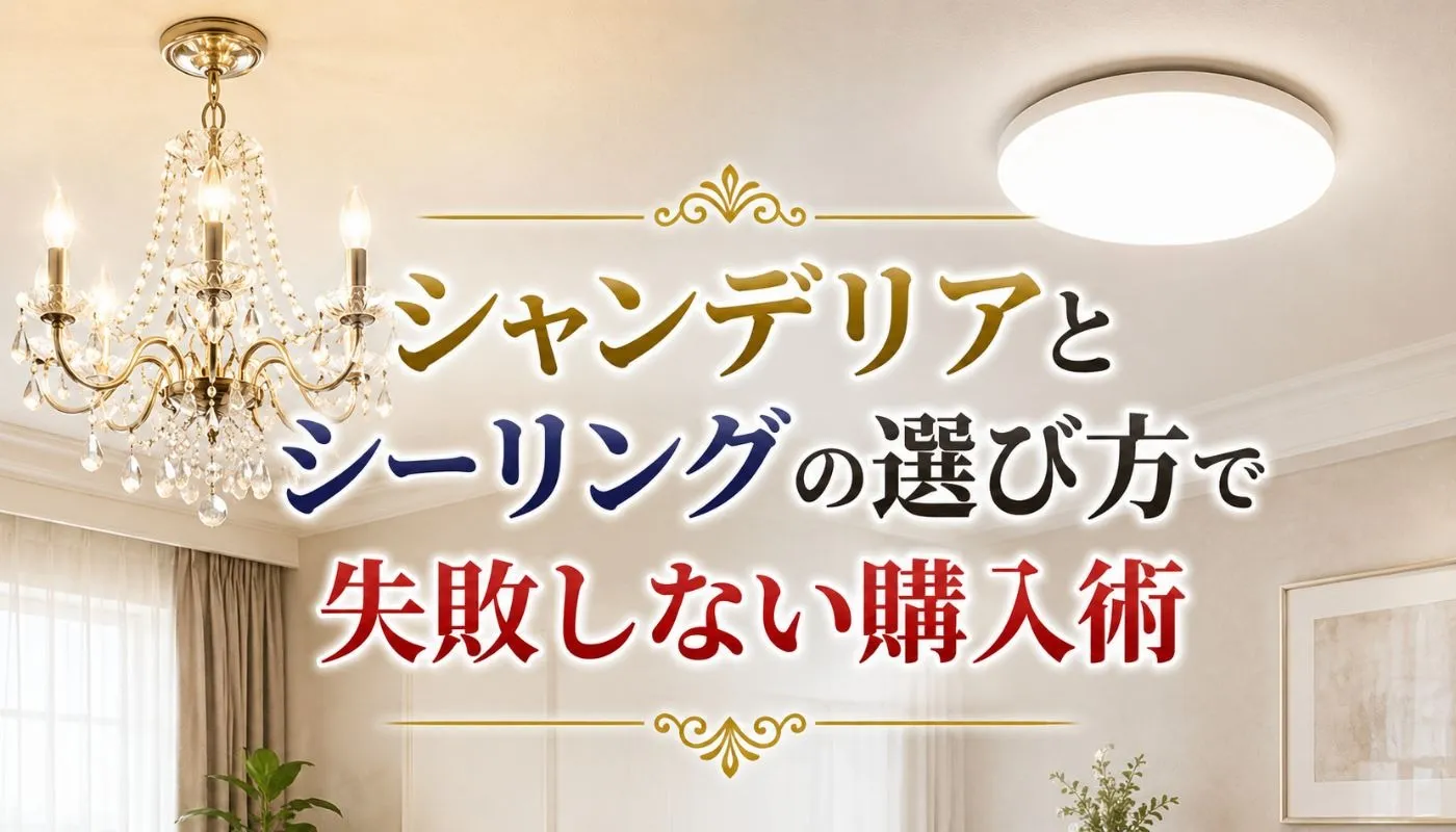 シャンデリアとシーリングの選び方で失敗しない購入術